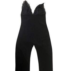 Fashion Nova Black Lace Detail Jumpsuit